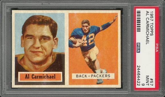1957 Topps Football #57 Al Carmichael – PSA MINT 9